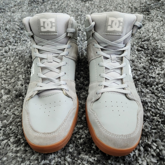 DC Men's Gray and Gum High-Top Sneakers - Picture 1 of 4
